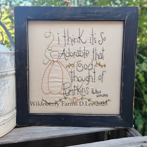 Ruthies Pumpkin Primitive Stitchery Pattern