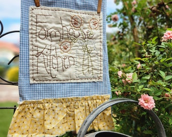 Farmhouse Kitchen Dish Towel Stitchery Pattern