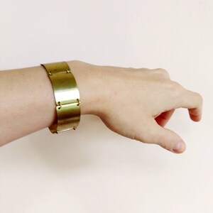 Raw Brass Cuff Bracelet: Geometric Minimalist Style