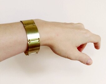 Metal Cuff Bracelet, Gold Cuff Bracelet, Brass Cuff Geometric Beacelet