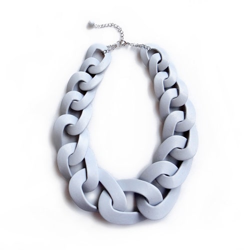 Mint Gold Statement Necklace Oversized Chunky Chain Link Etsy