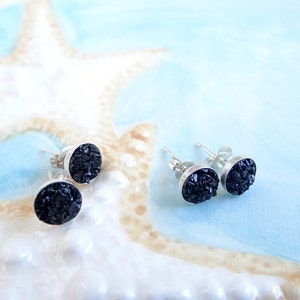 Minimalist Tourmaline Stud Earrings, Raw Tourmaline Studs,  Sterling Silver Tiny Studs
