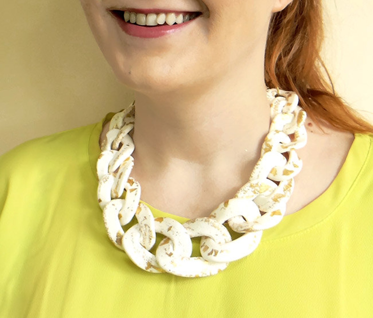 Black Chain Link Necklace Oversized Statement Necklace Black Etsy