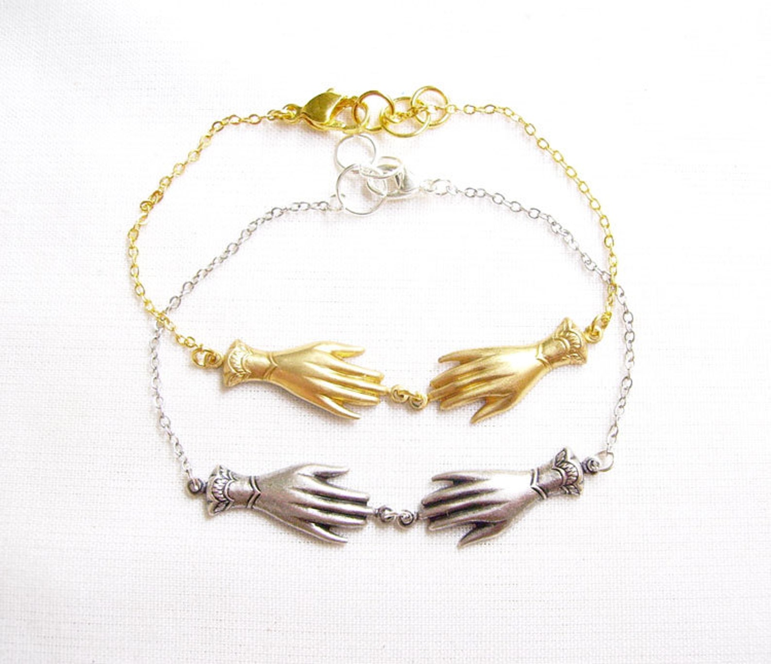 Hand Charm Bracelet Palmistry Hamsa Bracelet Chain Etsy