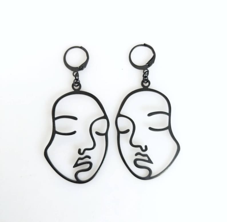 Face outline earrings Clearance