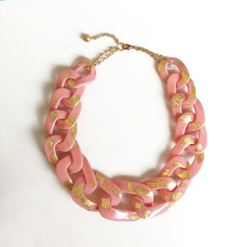 White Chain Statement Necklace Oversized Chunky Chain - Etsy