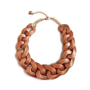 Rose Gold Chunky Link ketting, grote ketting statement ketting, koper goud