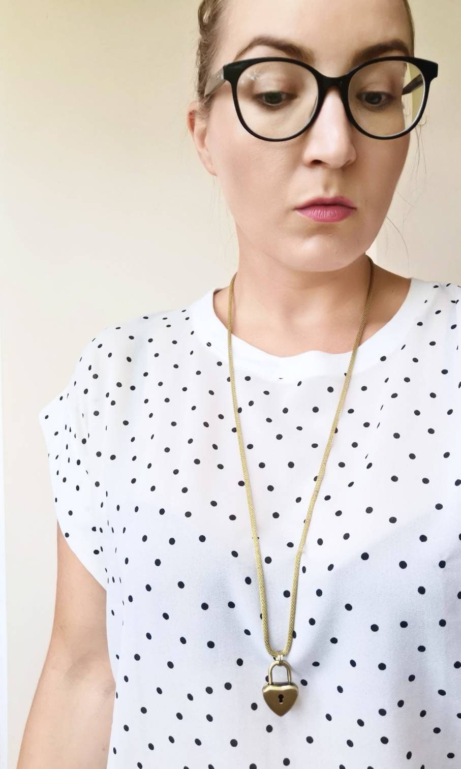 Lock Pendant Necklace Long Pad Lock Necklace Etsy