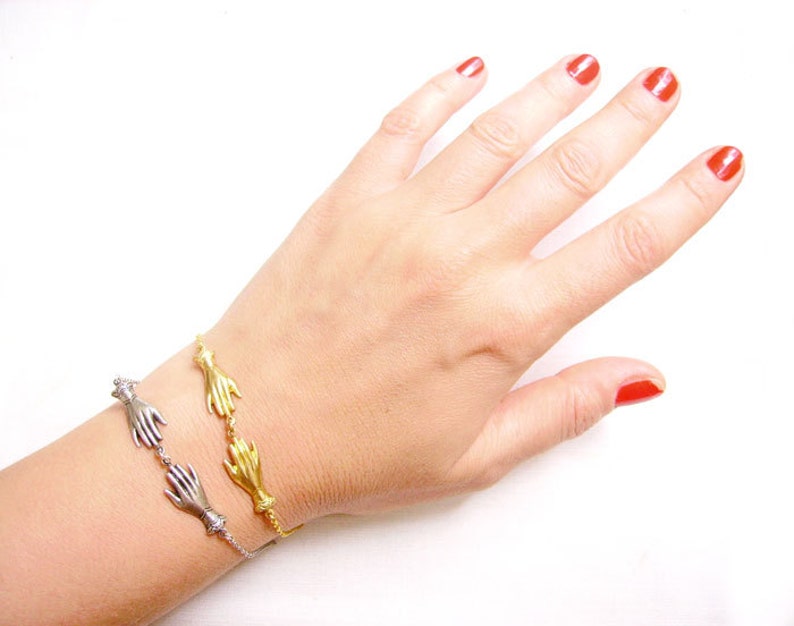Hand Charm Bracelet Palmistry Hamsa Bracelet Chain Etsy