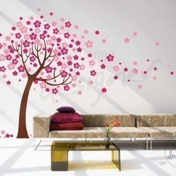 Vinyl Wall Sticker Decal Art - Trailing Cherry Blossom Tree - dd1012