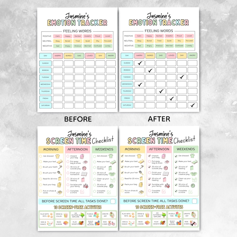 Back to School Kids Chore Chart Bundle | Behavior, Responsibility ...