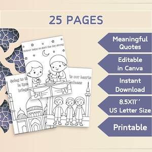 Printable Ramadan Coloring Pages with Meaningful Quotes for Kids | INSTANT DOWNLOAD