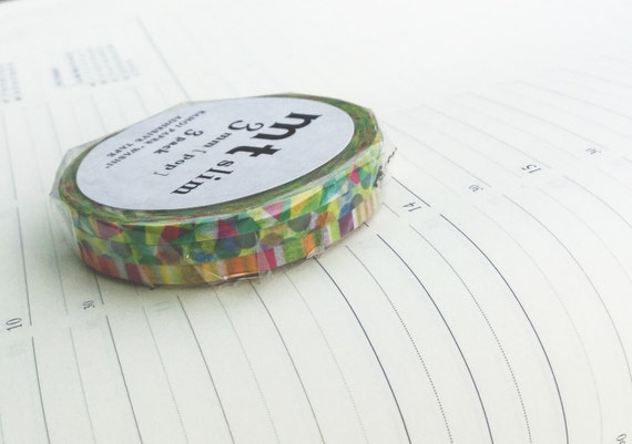 Slim Japanese thin washi tape, three (3) rolls of 3mm x 10M mt washi  masking tape