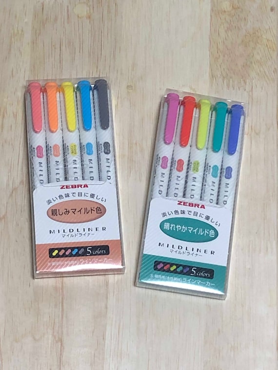 Zebra Mildliner Pens Set Double Sided Zebra Mildliner Etsy Israel