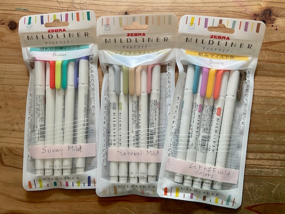 Zebra Highlighter Mildliner 5 Color Set Gentle Mild