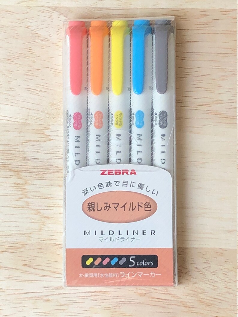 Zebra Mildliner Pens Set Double Sided Zebra Mildliner Etsy UK