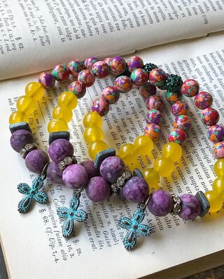 ZOSOJONA Bracciale Avvolgente Donna Boho – Perline Di Diaspro Naturale E Cristallo, Fatto A Mano, Regolabile