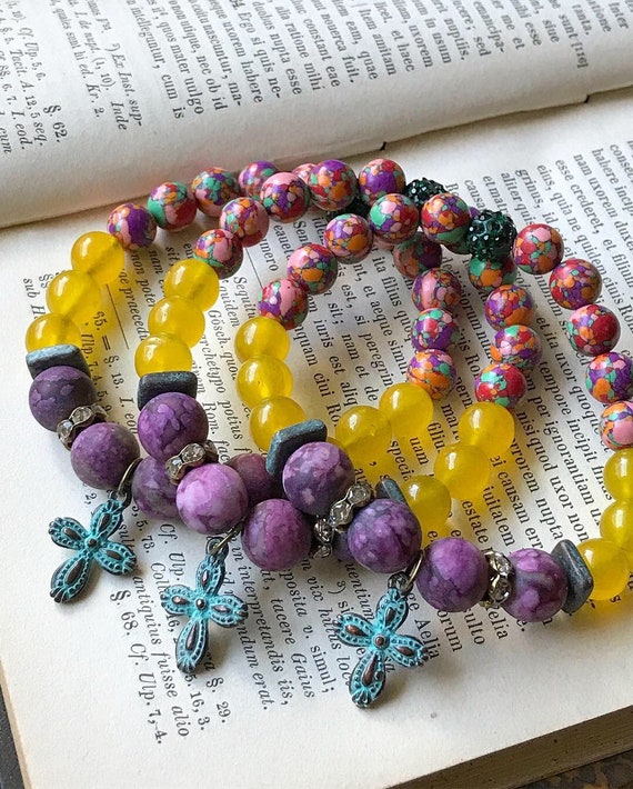 ZOSOJONA Bracciale Avvolgente Donna Boho – Perline Di Diaspro Naturale E Cristallo, Fatto A Mano, Regolabile