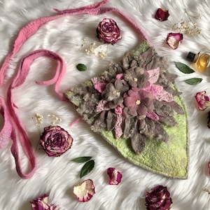Felted Wool Elven Pouch: Fairy Cosplay Shoulder Bag