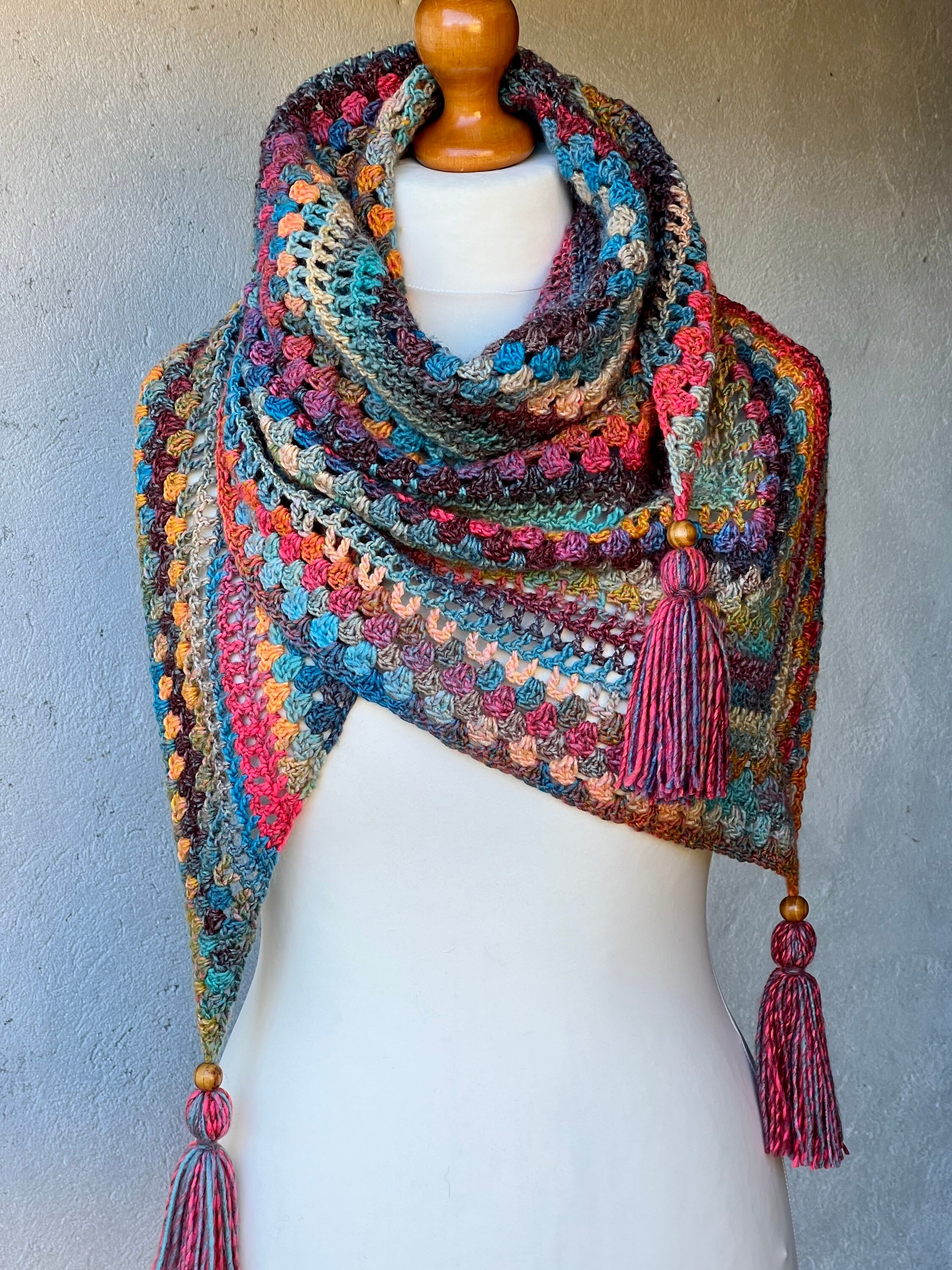 colorful crochet shawl