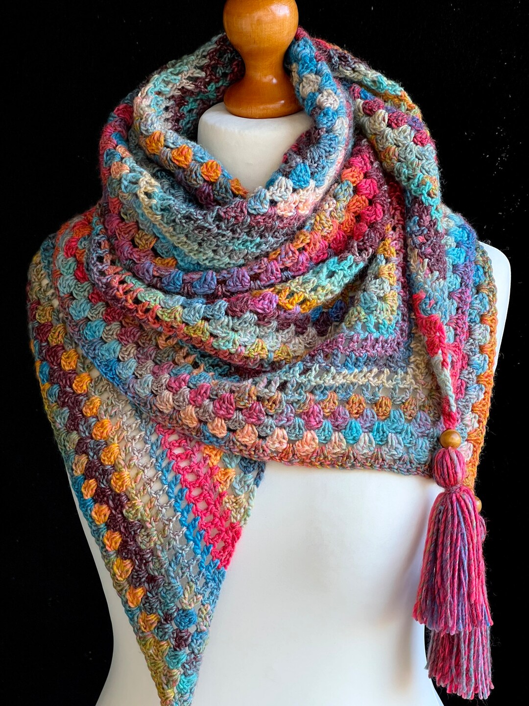 colorful crochet shawl