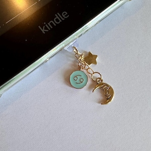 Kindle Charms, Kindle Accessory, Dust Plug Charm, Initial Charms, Bookish Charms, Kindle Dust Plug