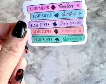 Elsie zilveren stickers, Chestnut Springs, Kindle-stickers, waterdichte stickers