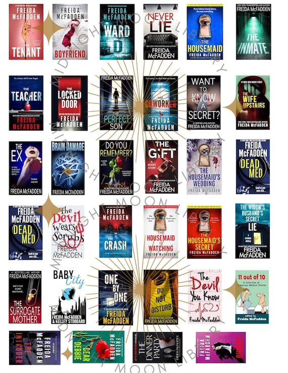 Freida Mcfadden Printable Book Covers, Print on Demand, Digital