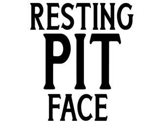 Resting Pit Face - svg, png, eps, jpg files - digital download - great for bandanas, iron-ons, decals, cut machine projects, etc