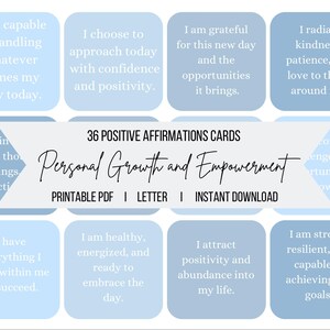Printable Positive Affirmation Cards for Personal Growth and Empowerment Manifestation, Self Care & Motivation, Law of Attraction, DIGITAL