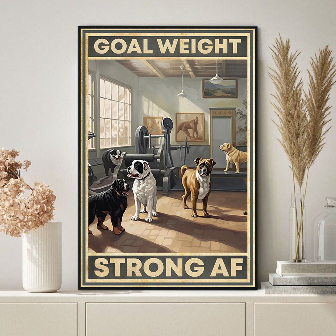 Funny Dog Workout Poster Fitness Workout Room Poster Etsy