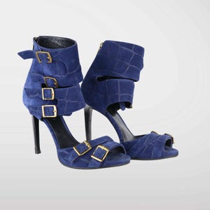 Vintage EMILIO PUCCI Gold Buckle Heels - Iconic Designer Shoes, Vibrant Italian Style, Rare Vintage Pucci - EU37.5