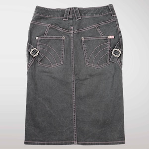 Rare vintage CHRISTIAN DIOR Denim Midi Skirt - 2000s John Galliano Era - RARE FW04 - Size F38, US6
