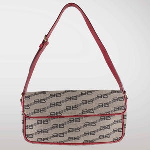 Vintage BALENCIAGA Monogram Bag: 90s Moto Style, Adjustable Shoulder Bag