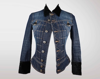 Vintage Dolce and Gabbana D&G Women Blue Lace up Leather Trims