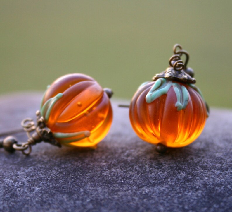 Halloween Pumpkin Earrings Thanksgiving Jewelry Fall Etsy