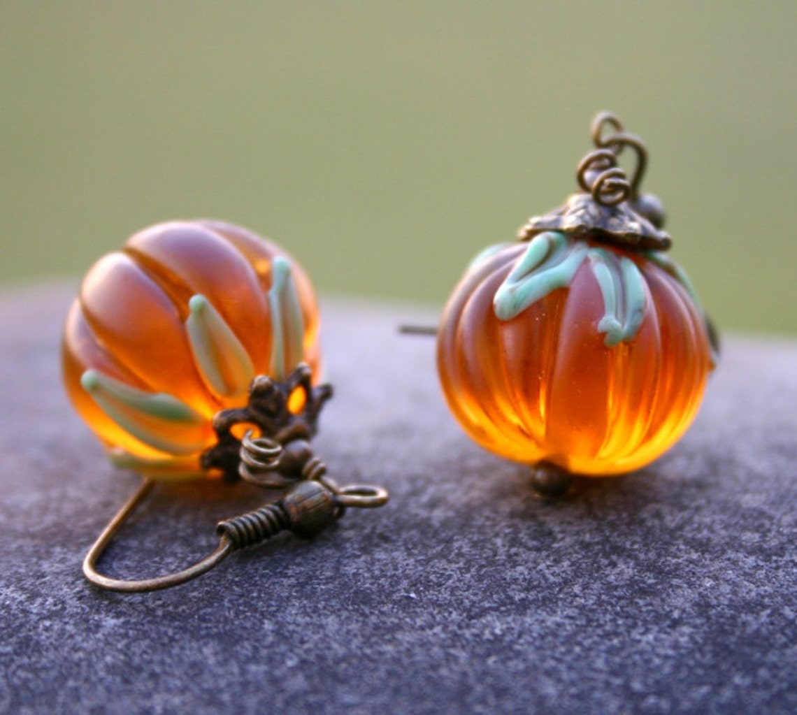 Halloween Pumpkin Earrings Thanksgiving Jewelry Fall - Etsy