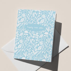 Happily Ever After Wedding Card | Floral Wedding Card for Couple | Elegant Wedding Card | Illustrated Greeting Card