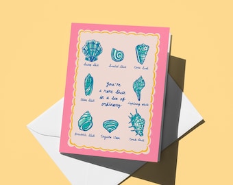 Rare Shell Greeting Card: Encouragement Card for Friends