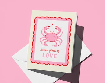 Funny Crab Anniversary Card | Pun Valentine's Day Card