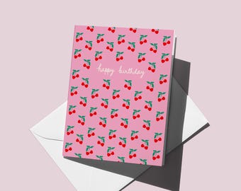 Cherry Birthday Card: Happy Birthday Wishes