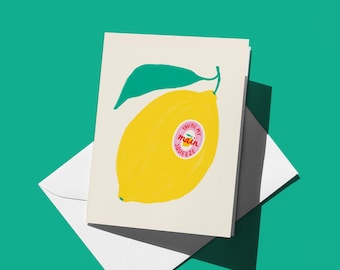 Lemon Pun Greeting Card: You Are My Main Squeeze