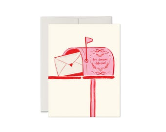 Pink Love Letter Mailbox Card : Valentine's Day, Anniversary Card