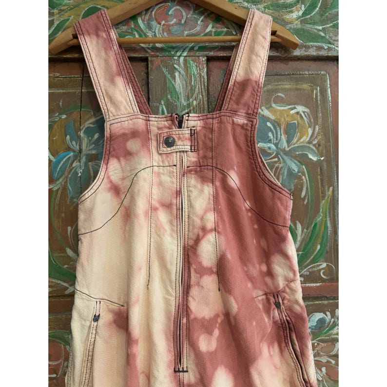 Upcycled Angel Jumpsuit XS Free People Pink Hand Distressed Cotton image 6