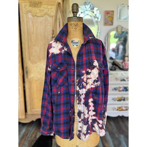 Floral Folk Art Flannel Shirt| Upcycled Oversized XL Flannel | Wearable Art image 9