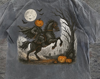 Headless Horseman Vintage 90s Style Halloween Unisex T-shirt, Fall Apparel, Scary Costume Tee, October Festive Shirt, Horror Lover, Spooky
