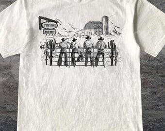 Western Cowboys Vintage Graphic T-Shirt, Retro 90s Rodeo Shirt, Wild West Halftone Cowboys Tee, Oversized Western Style Shirt, Holiday Gifts