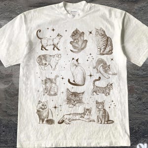 Cats Retro 90s Tattoo T-shirt, Vintage Kitten Nature Tee, Cat Lovers Gift, Cats In Space Unisex Relaxed Adult Graphic Tshirt, Funny Gifts
