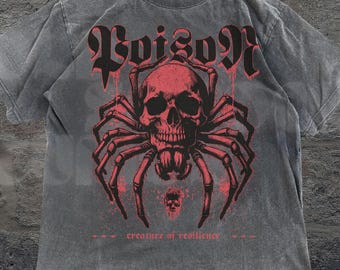 Vintage Spider Skeleton Graphic Shirt, Pump Cover Comfort Colors® Spider Shirt, Retro Training Shirt, Spider Oversize, Retro Hero Shirt