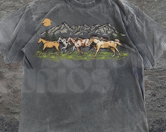 Comfort Colors® Horse Lightnings Nature Vintage 90s Style Graphic Shirt, Retro Horse Lover Shirt, Horse Apparel, 2000s Nature Top, Horse Tee